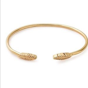 Alex and Ani Feather Cuff 14Kt Gp